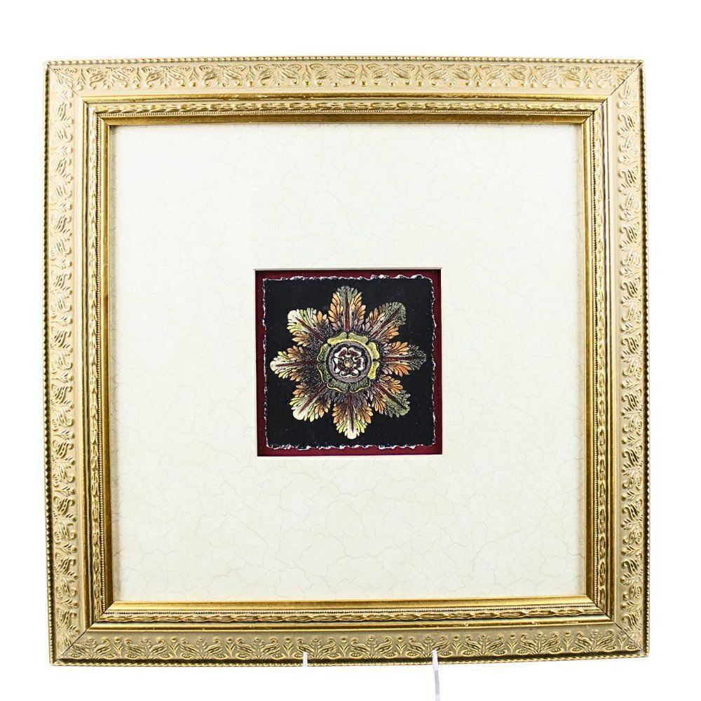Rosette on Black II Bungalow Rose by Da Carlo Antonini Framed Print 17 ¼ Square